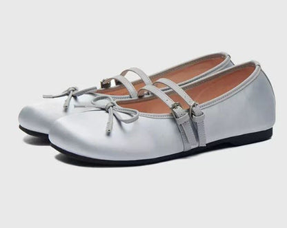 Damen Ballerinas Schleifen Design Verstellbar Elegant