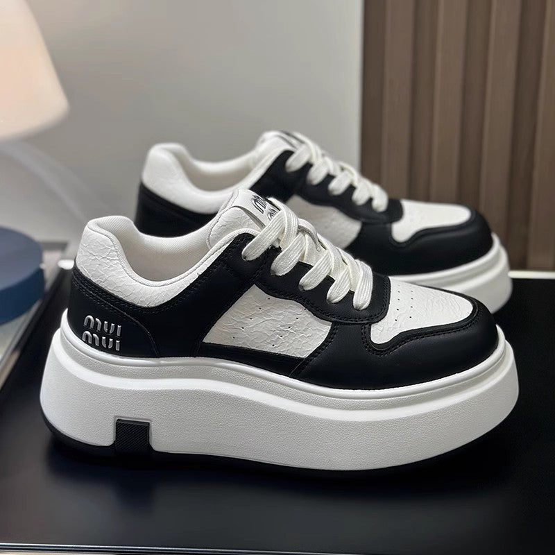 Damen Sneaker mit Dicksohle Schwarz Stylisch - Norvielle