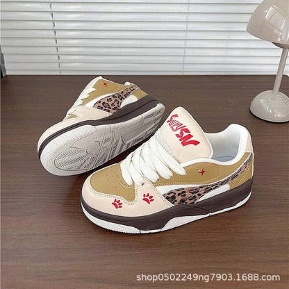 Damen Sneaker Sportlich Animal Print Bequem - Norvielle