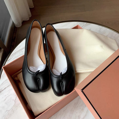Damen Ballerinas Glänzend Mit Schleife