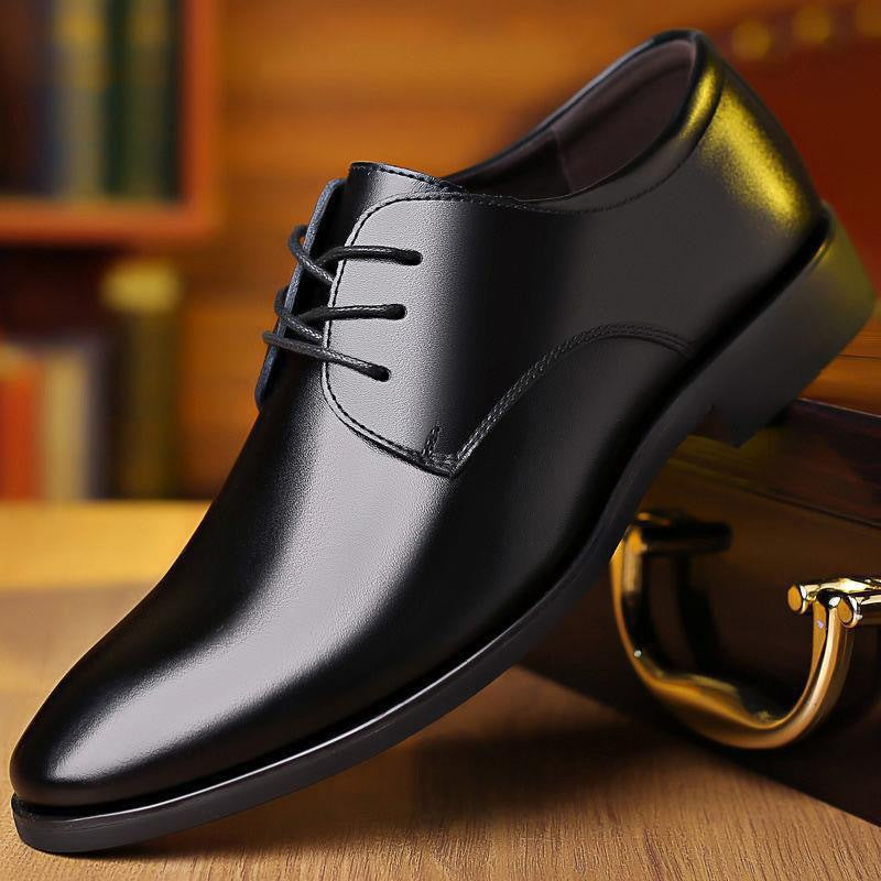 Herren Schnürschuhe Elegant Glänzend Bequem Schwarz - Norvielle