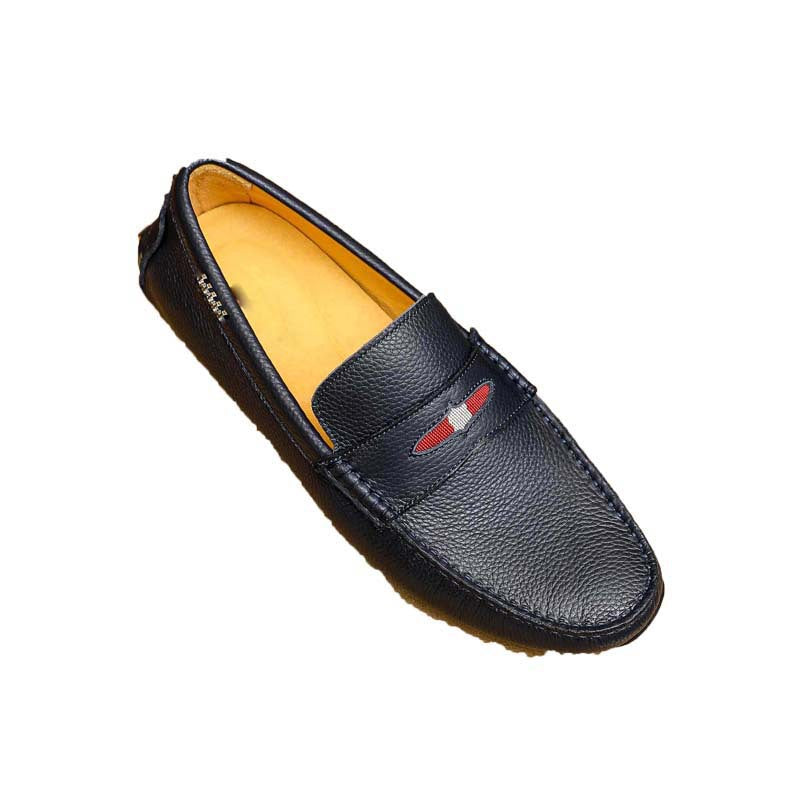 Herren Mokassins Leder Elegant Ziernaht