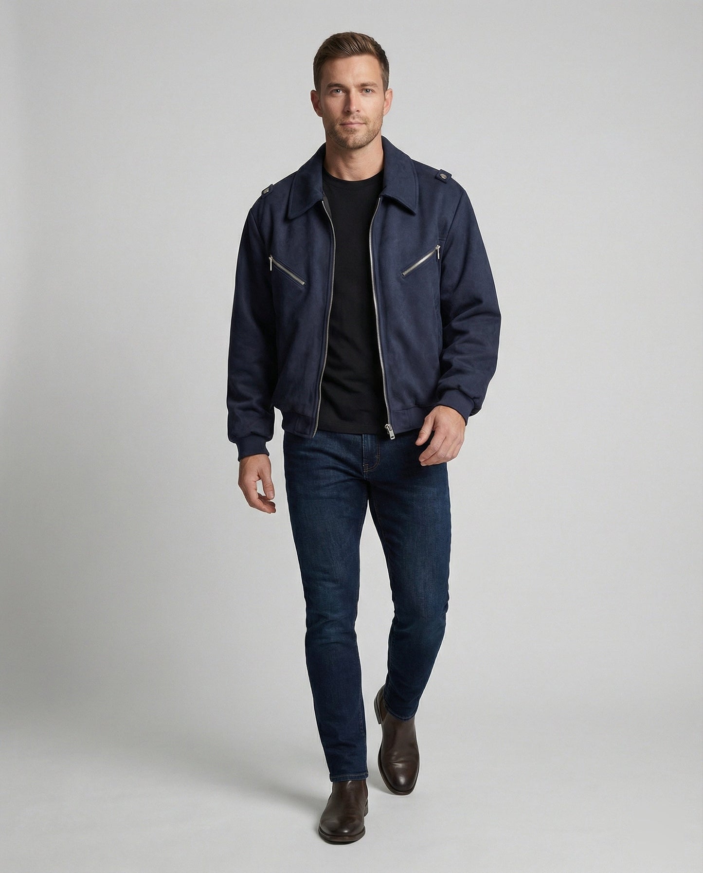 Herren Multifunktionsjacke Doppelreißverschluss Freizeit Modern