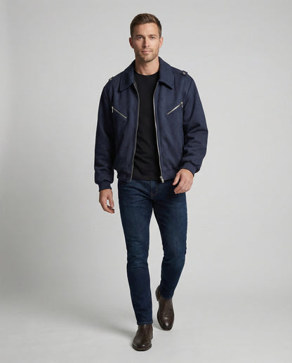 Herren Multifunktionsjacke Doppelreißverschluss Freizeit Modern