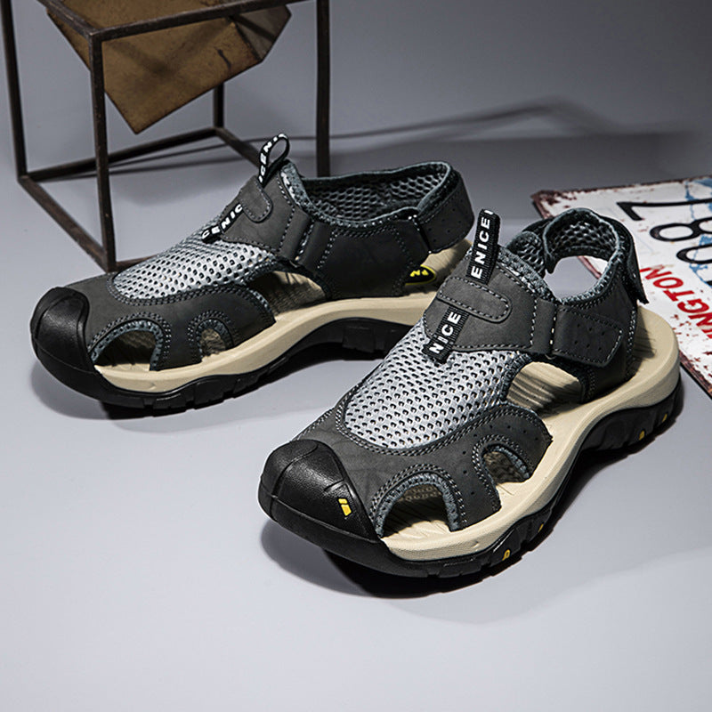 Damen Outdoor Sandalen Atmungsaktives Leder Rutschfest