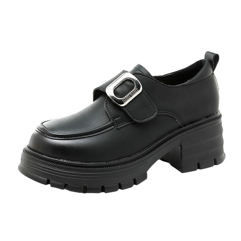Damen Plateau Halbschuhe Robust mit Schnalle Elegantes Design