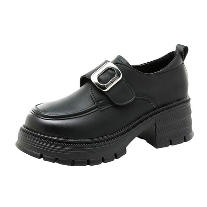 Damen Plateau Halbschuhe Robust mit Schnalle Elegantes Design