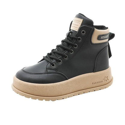 Damen High- Sneaker Rutschfest Schnürsenkel Schwarz - Norvielle