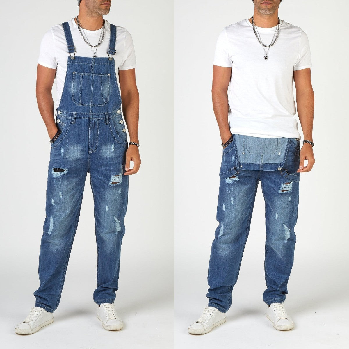 Herren Riss Jeans Used Look Denim Hose
