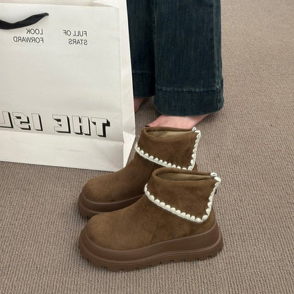 Damenstiefel Weiches Innenfutter Faltendesign