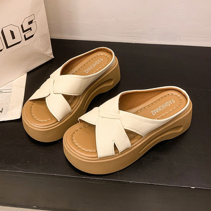 Damen Plateau-Sandalen Bequem Knotendesign