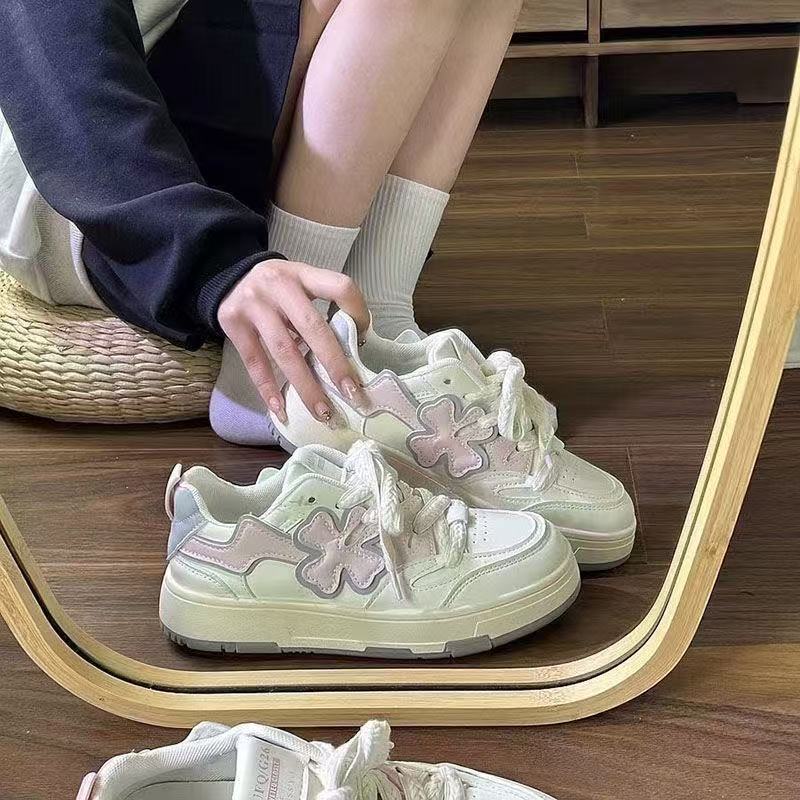 Damen Sneaker Blumenmuster Komfortschuhe