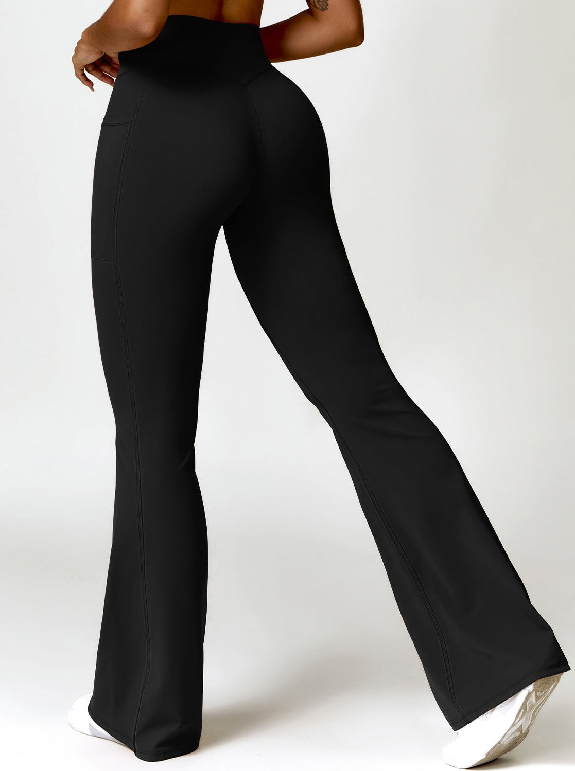 Damen Bootcut Leggings Mit Taschen Hohe Taille
