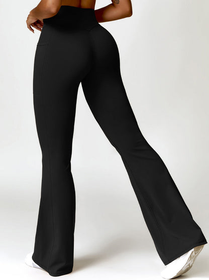 Damen Bootcut Leggings Mit Taschen Hohe Taille