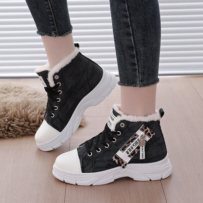 Damen Sneaker Warm Innenfutter Robust Schwarz - Norvielle