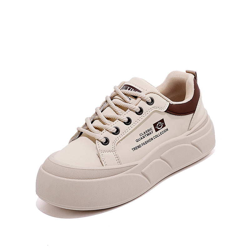 Damen Plateau Sneaker Atmungsaktives Material Komfortschuhe
