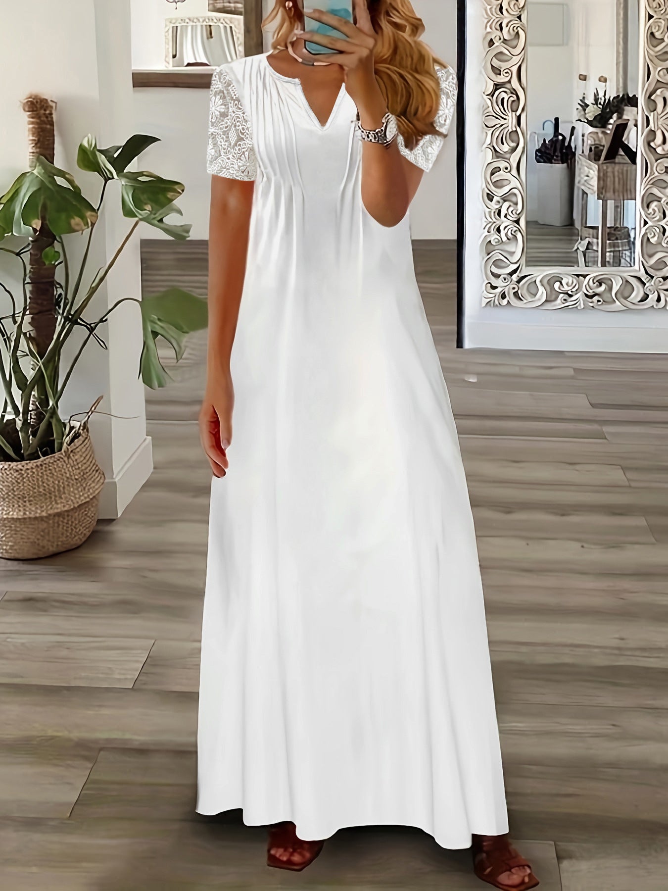 Damen Sommerkleid Leichtes Spitzenkleid Modern