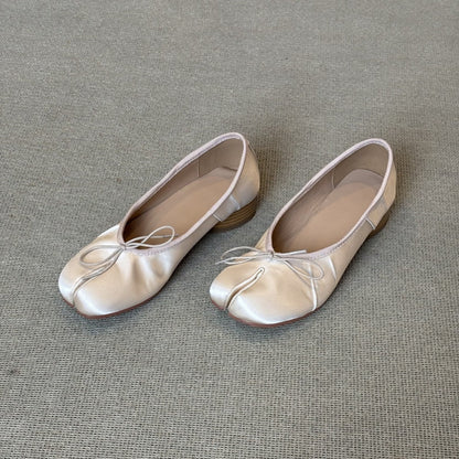 Damen Ballerinas aus Satin Weich Modern