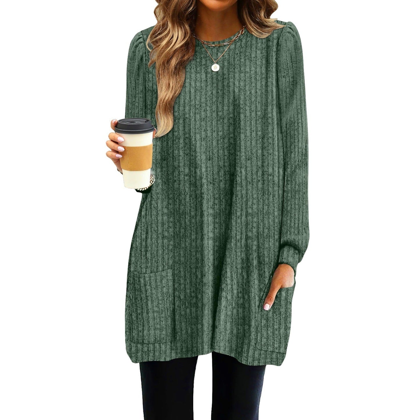 Damen Langarmkleid Berlin Chic Eleganz