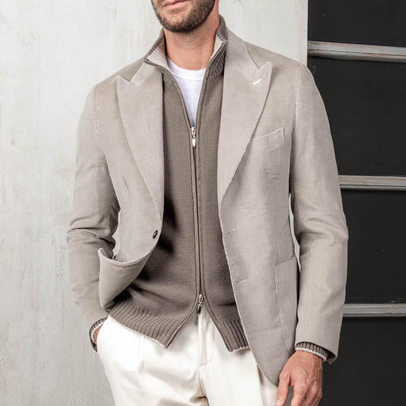 Herren Blazer Cord Elegant Modern Schwarz - Norvielle
