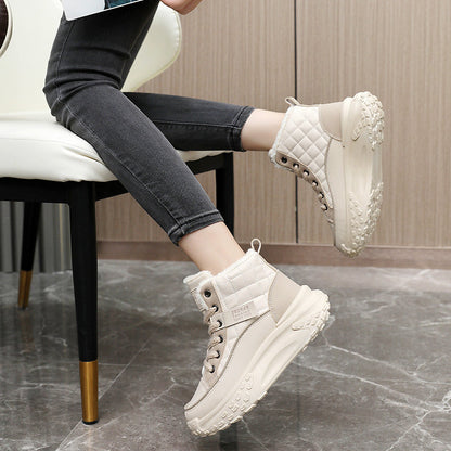 Damen Sneaker Hoch Sohle Kuschelig Rutschfest