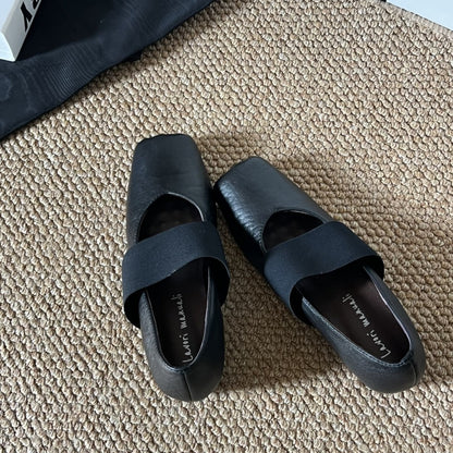 Damen Ballerinas Elastisch Komfortabel Schwarz - Norvielle
