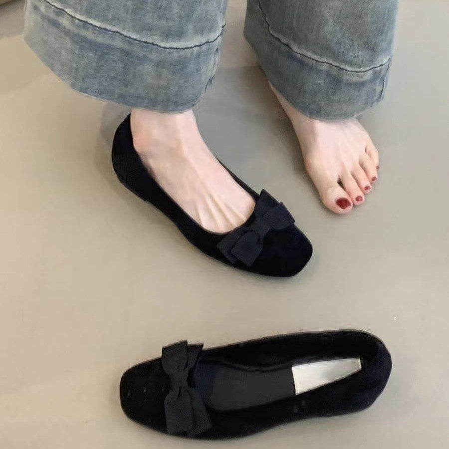 Damen Ballerinas Elegant Schleifen Komfortschuhe