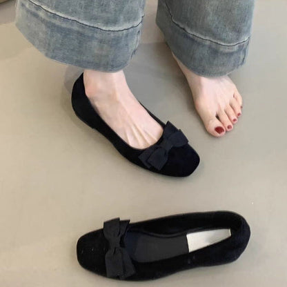 Damen Ballerinas Elegant Schleifen Komfortschuhe