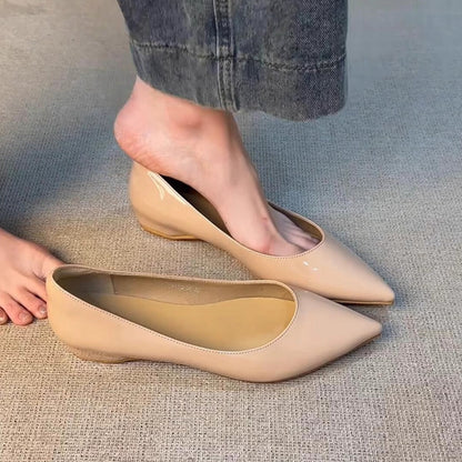 Damen Ballerinas Spitze Elegant Glanzschuhe