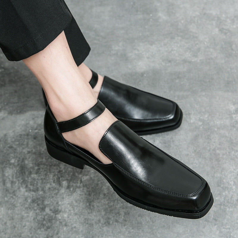 Damen Lederschuhe Schnallenverschluss Schwarz - Norvielle