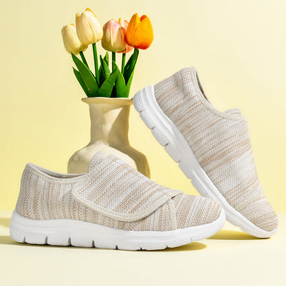 Damen Sneaker Bequem Slip-On Klettverschluss Weite Passform