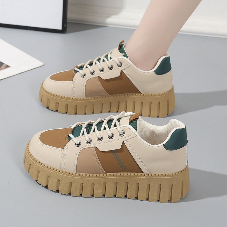 Damen Plateau Sneaker Hoch Modisch Struktursohle