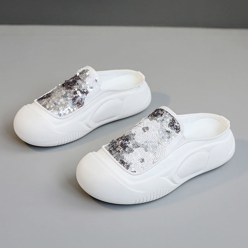 Damen Clogs Schimmer Pailletten Modisch
