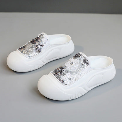 Damen Clogs Schimmer Pailletten Modisch