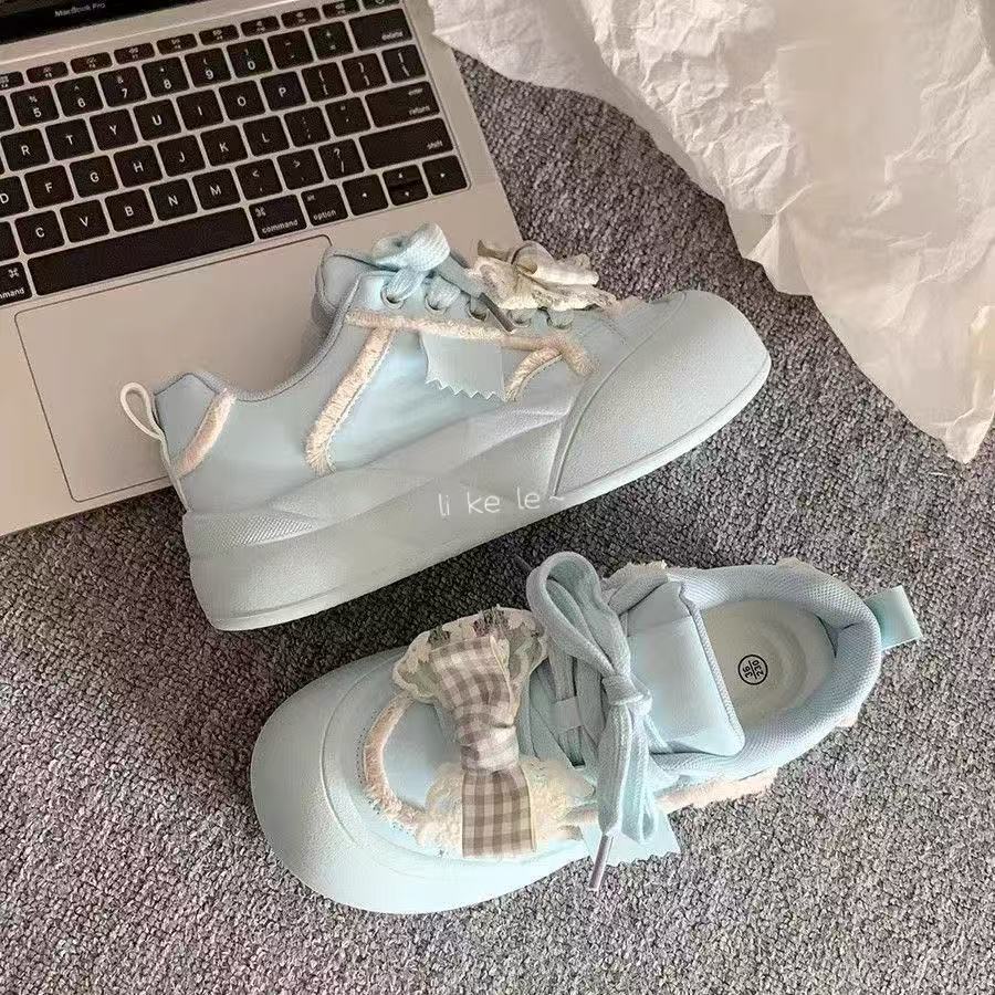 Damen Sneaker Rüschen Sportlich