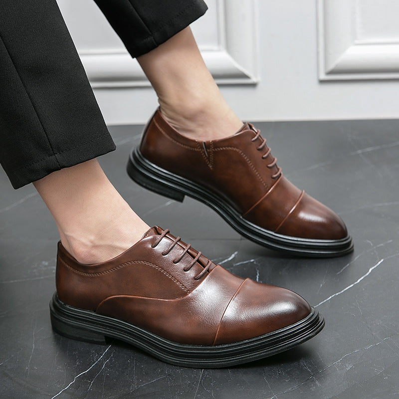 Damen Schnürschuhe Leder Schwarz Hoch - Norvielle
