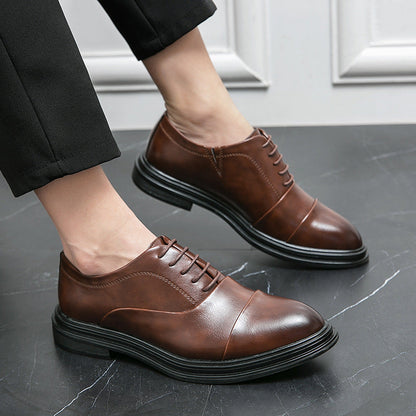 Damen Schnürschuhe Leder Schwarz Hoch - Norvielle