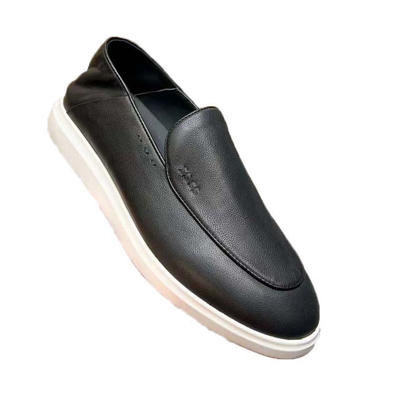 Damen Mokassin Sneaker Leder Rutschfest Bequem