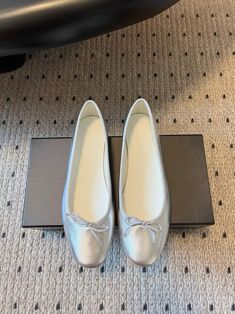 Damen Ballerinas mit Schleifen Detail Komfortabel