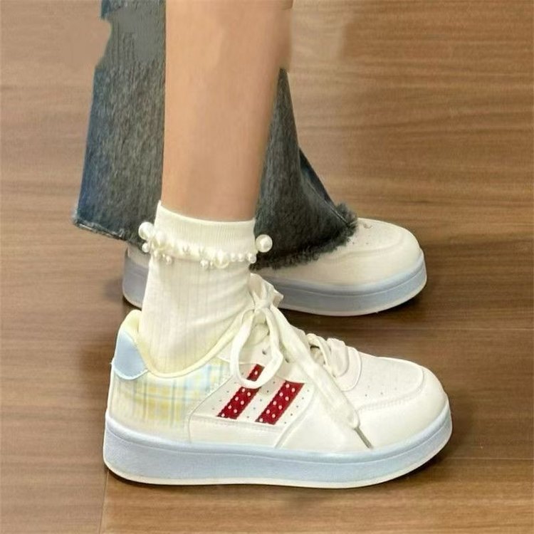 Damen Sneaker Karomuster Komfortsohle
