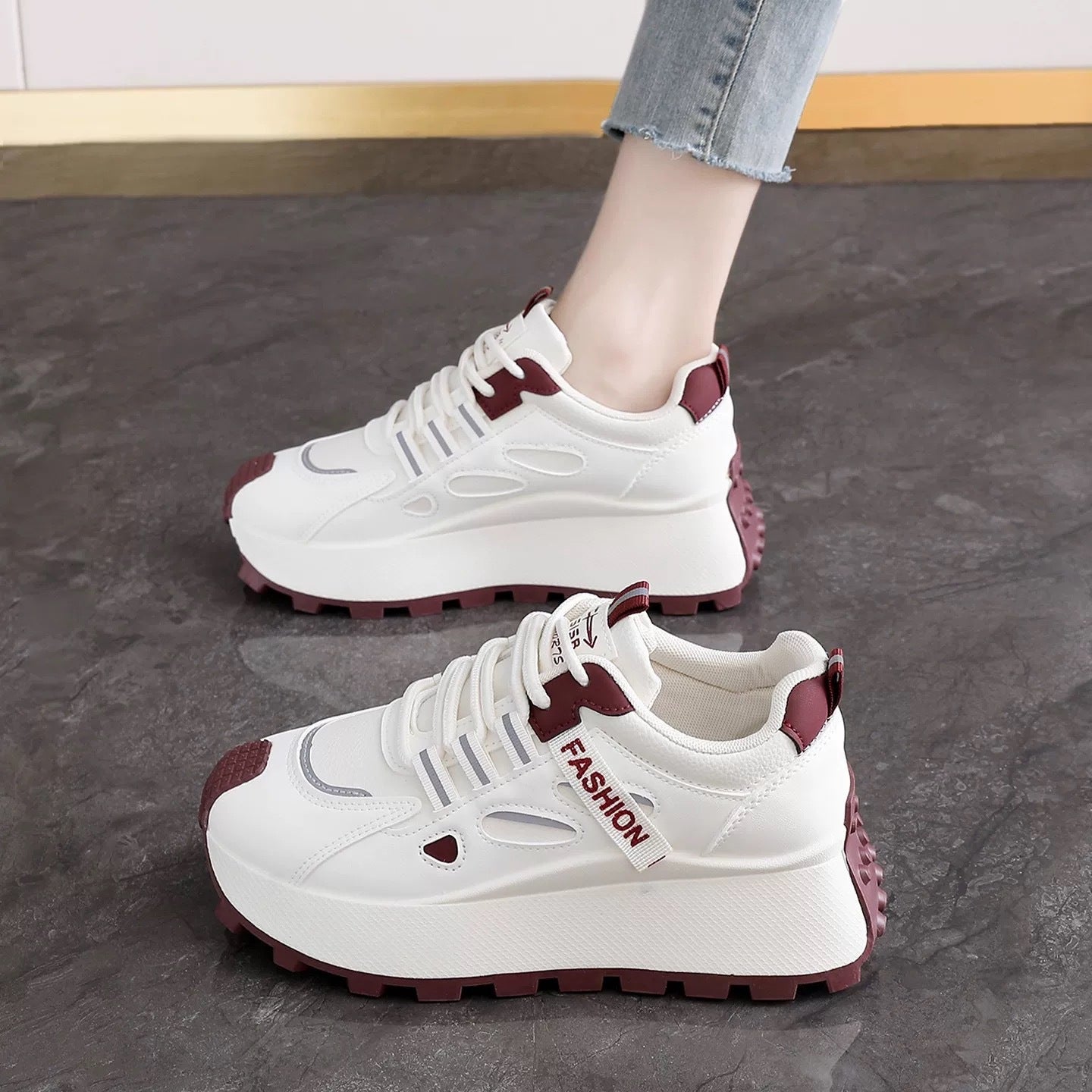 Damen Laufschuhe Bequem Chunky Rutschfest