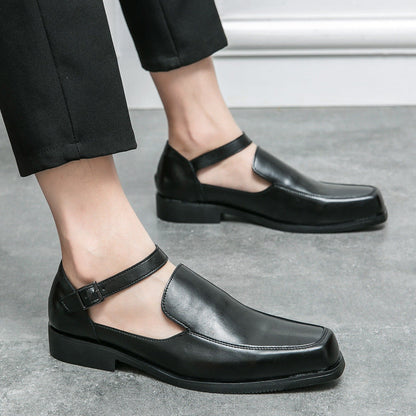 Damen Lederschuhe Schnallenverschluss