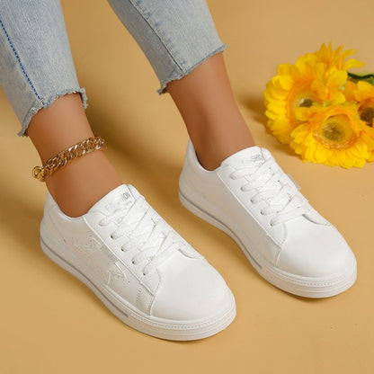 Damen Sneaker Sternenmuster Sportlich Komfortabel