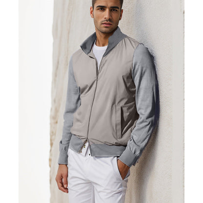 Herren Slim Fit Sommerjacke Lässig Reißverschluss Taschen
