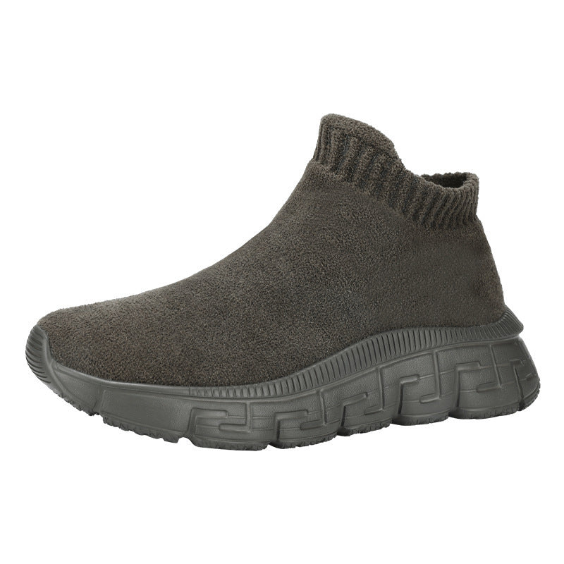 Damen Sneaker Bequem Stretch Hochhackig