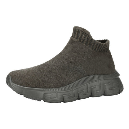 Damen Sneaker Bequem Stretch Hochhackig