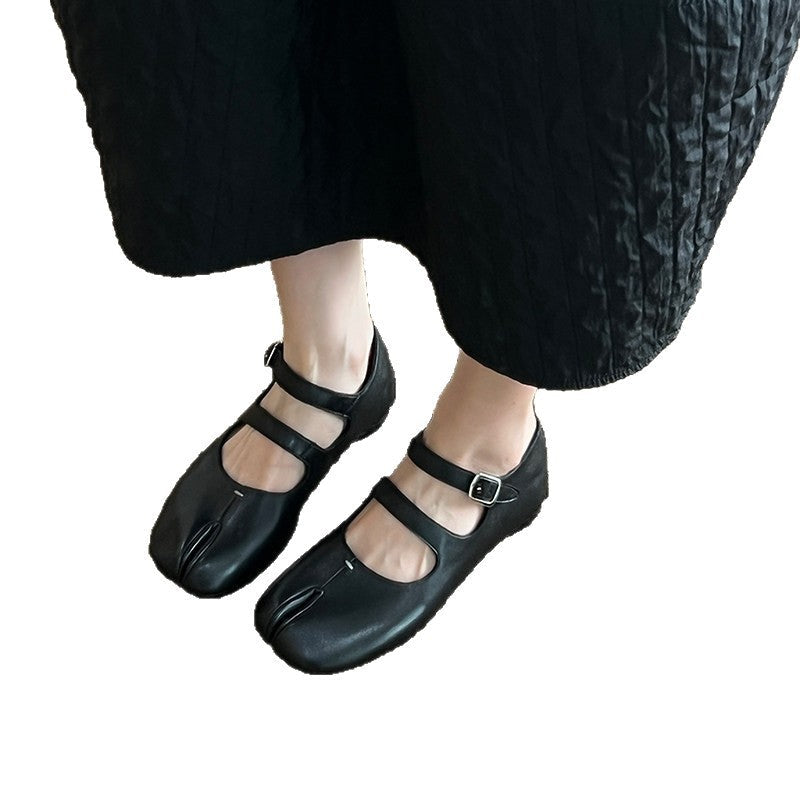 Damen Ballerinas Bequem Verstellbar