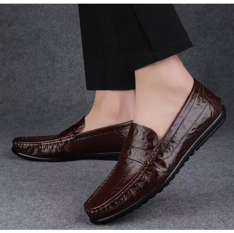 Herren Mokassins Elegantes Nerzdesign Leder Schwarz - Norvielle