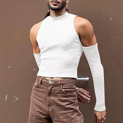 Herren Tanktop Stehkragen Ärmellos Sportlich