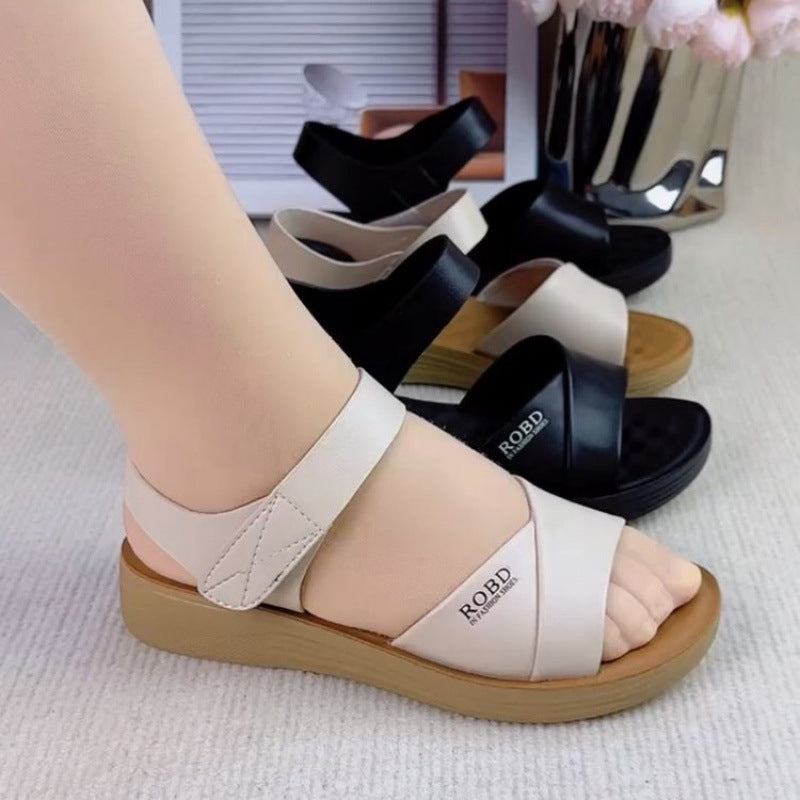Damen Sandalen Breiter Riemen Komfort Bequem Sommer - Norvielle